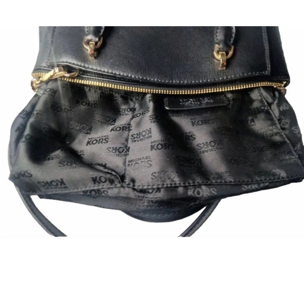 Michael Kors Ellis Small  Satchel Black Leather Handbag NWOT - Picture 6 of 11
